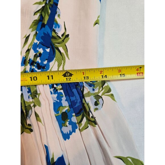 Boden Womens Sleeveless Floral‎ Midi Dress V-Neckline Pleated Bodice Size US 4 - Picture 14 of 16